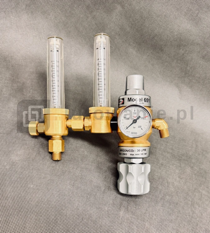 Reduktor do ARGONU/CO2 HARRIS model 651 z podwójnym rotametrem - gazy osłonowe
